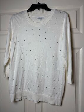 New York & Company Embellished Knit Sweater Top